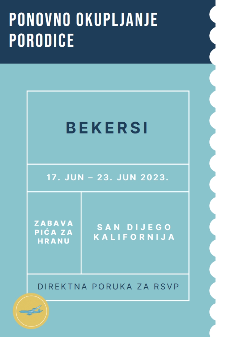 Tiket za ponovno okupljanje blue modern-bold