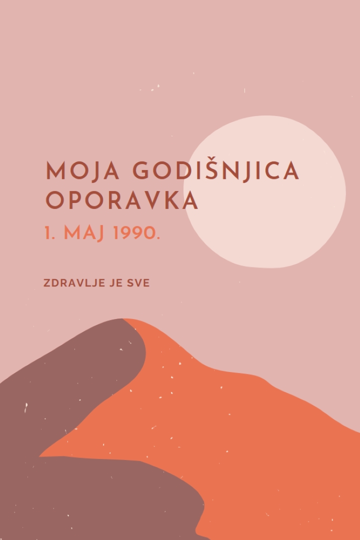 Moja godišnjica oporavka pink organic-boho