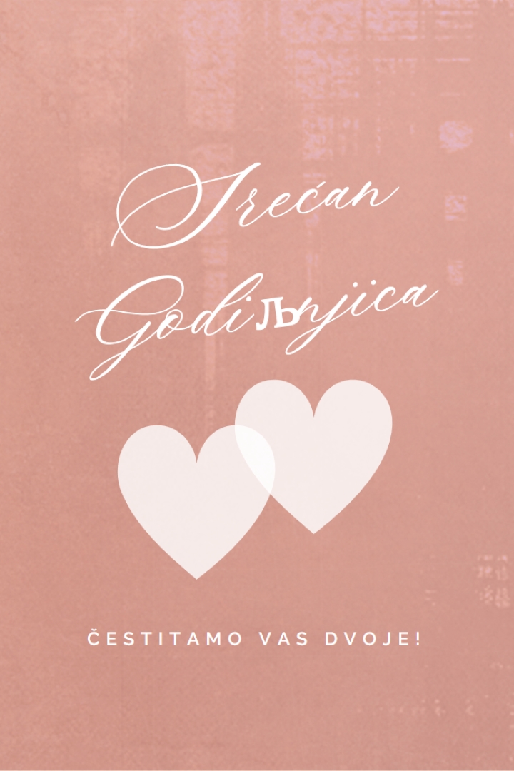 Srce u srce pink modern-simple
