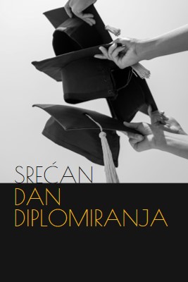 Srećan dan diplomiranja black modern-simple