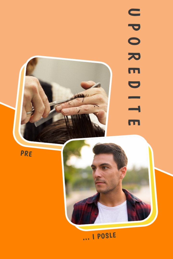 Pre i posle frizera orange modern-bold