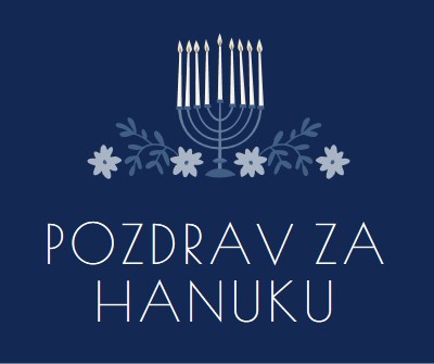 Čestitke za Hanuku blue modern-simple