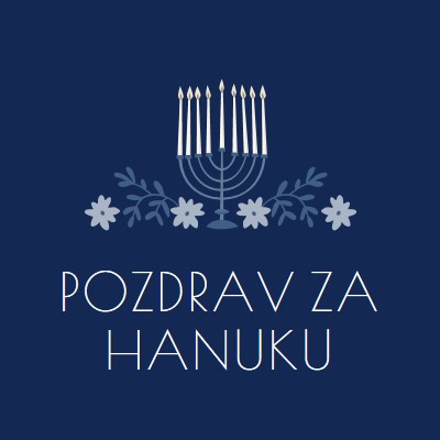 Čestitke za Hanuku blue modern-simple