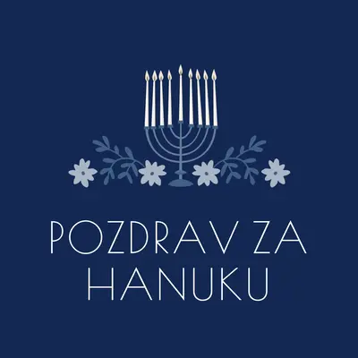 Čestitke za Hanuku blue modern-simple
