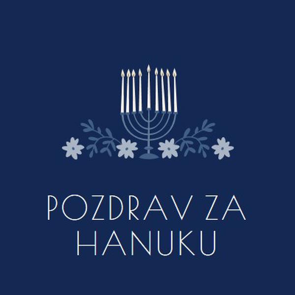 Čestitke za Hanuku blue modern-simple