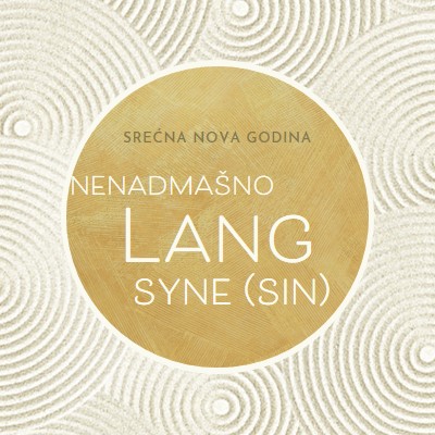 Srećna Nova godina (auld lang syne) white modern-simple