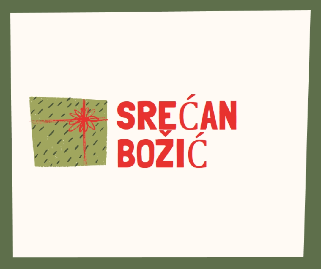 Srećan Božićni poklon white whimsical-color-block