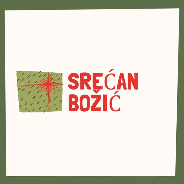 Srećan Božićni poklon white whimsical-color-block