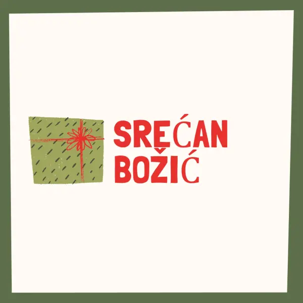 Srećan Božićni poklon white whimsical-color-block