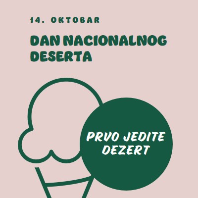 Dan nacionalnog deserta pink vintage-retro