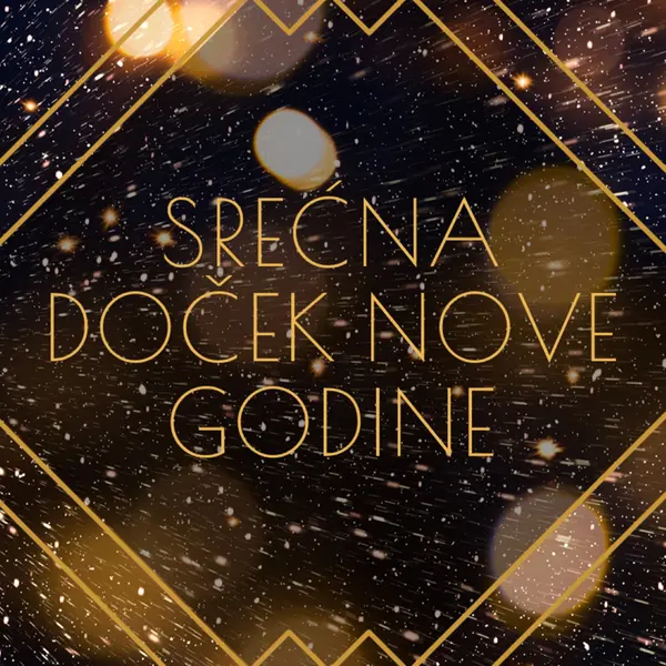 Srećna Novogodišnja noć black modern-geometric-&-linear