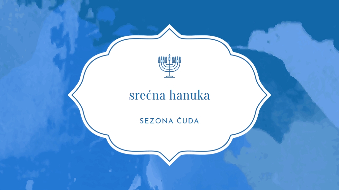 Menorah čuda blue modern-simple