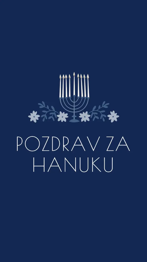 Čestitke za Hanuku blue modern-simple
