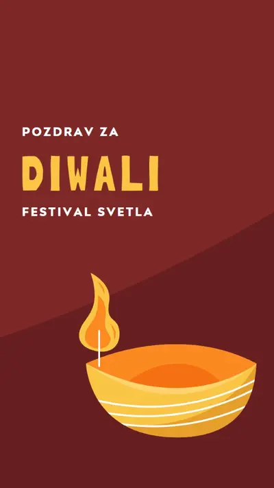 Pozdrav za Diwali red whimsical-color-block