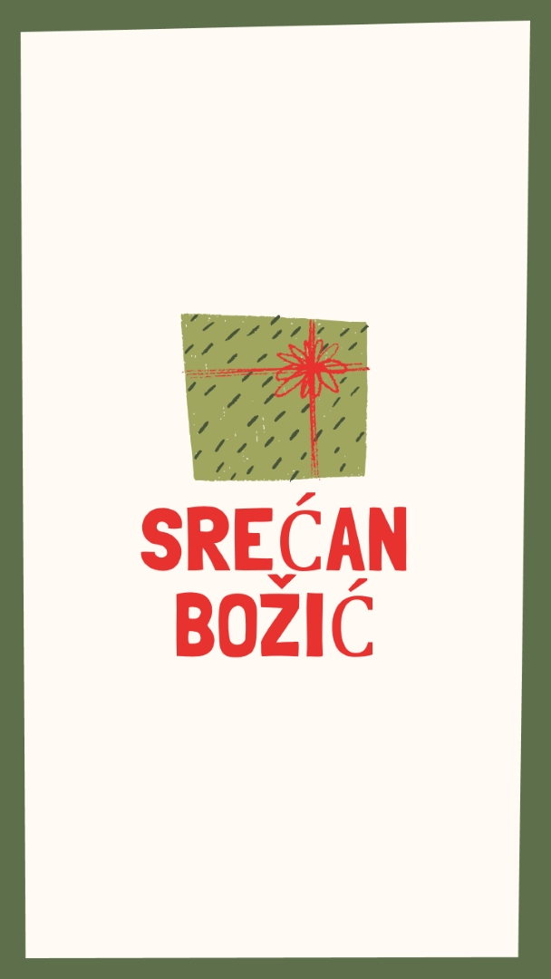 Srećan Božićni poklon white whimsical-color-block