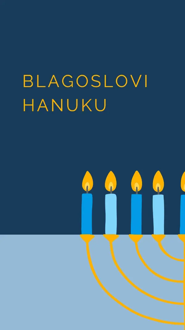 Blagoslovena Hanuka blue modern-simple