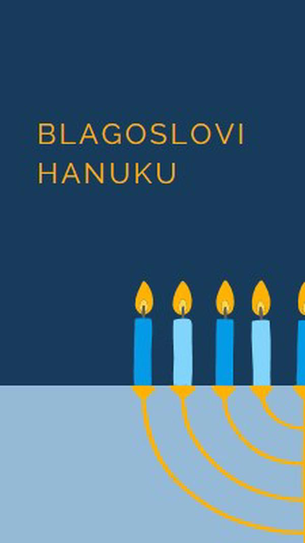 Blagoslovena Hanuka blue modern-simple