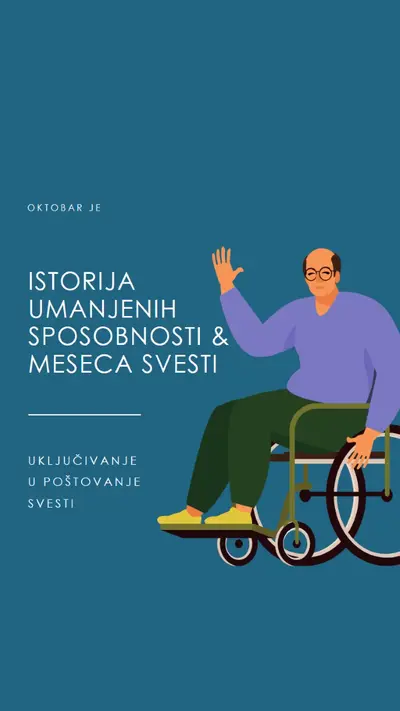Istorija umanjenih sposobnosti & meseca svesti blue modern-color-block