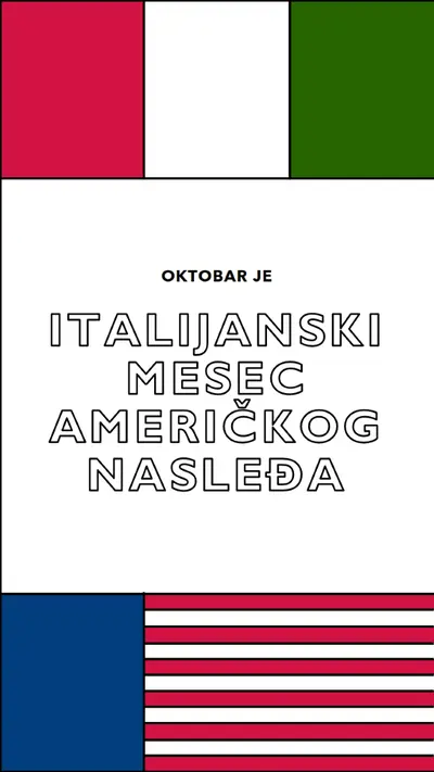 Mesec italijanskog američkog nasleđa white vintage-retro