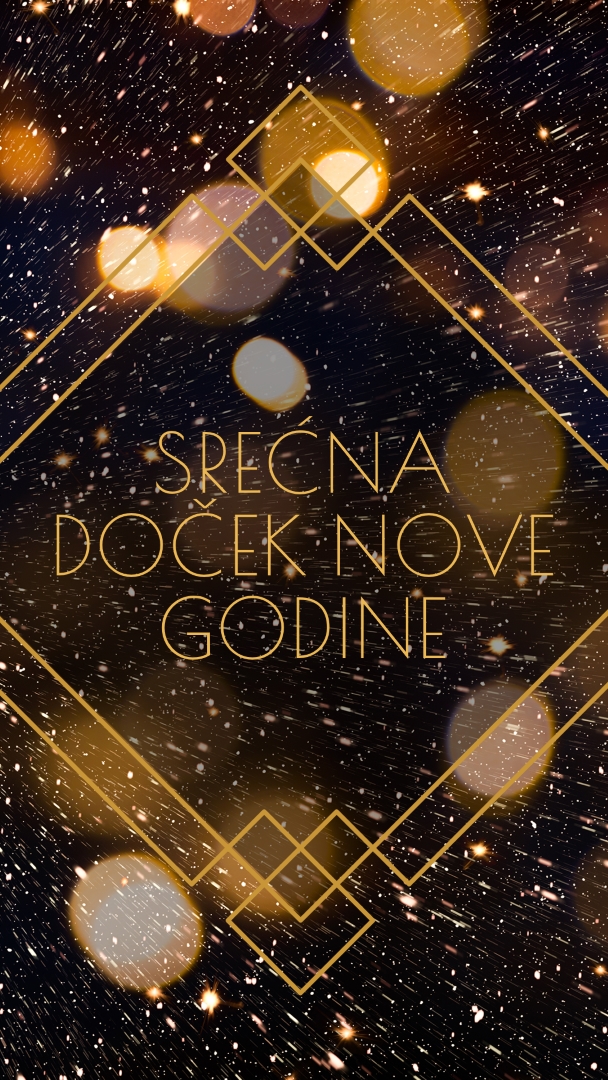 Srećna Novogodišnja noć black modern-geometric-&-linear