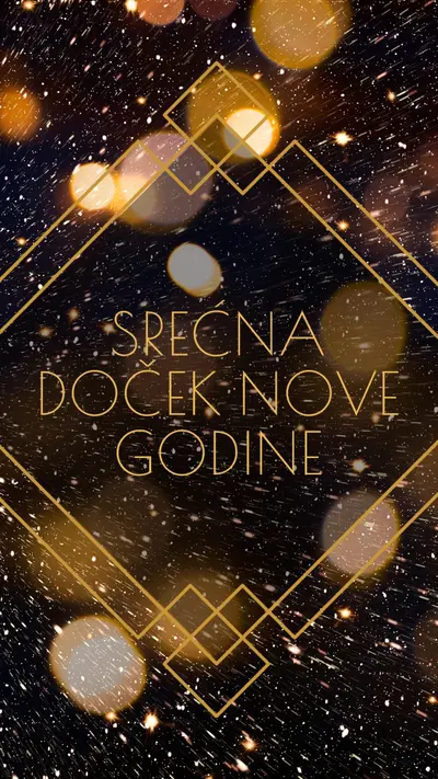Srećna Novogodišnja noć black modern-geometric-&-linear
