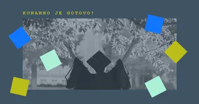 Konaиno je gotovo! blue modern-simple