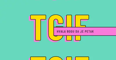 Hvala Bogu da je petak yellow modern-bold