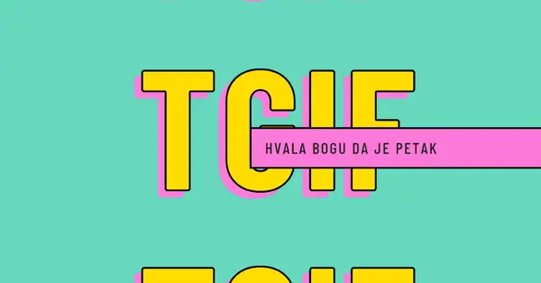 Hvala Bogu da je petak yellow modern-bold