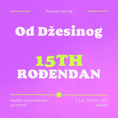 Pozvani ste purple bold,vibrant,retro