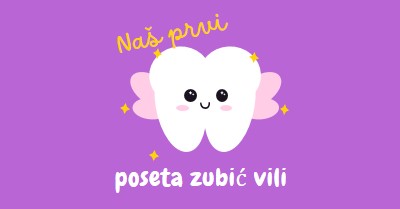 Prva poseta zubić vili purple whimsical-color-block