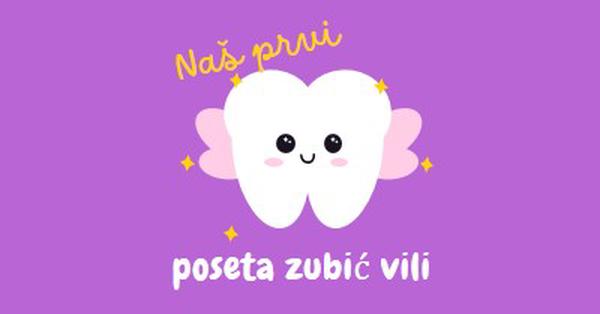 Prva poseta zubić vili purple whimsical-color-block