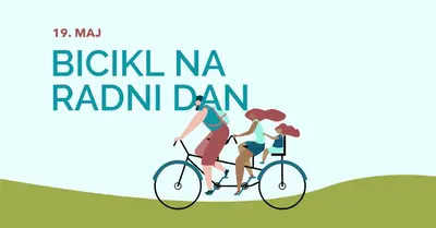 Dan bicikla na posao blue whimsical-color-block