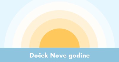 Novogodišnji sunce blue modern-simple