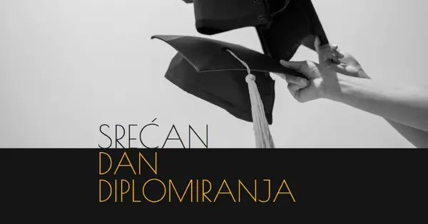 Srećan dan diplomiranja black modern-simple