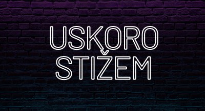 Uskoro stiže za vas purple modern-bold