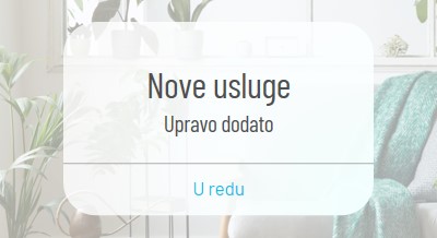 Obaveštenje o usluzi white modern-simple