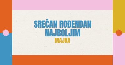 Srećan rođendan najboljima gray retro,bold,geometric