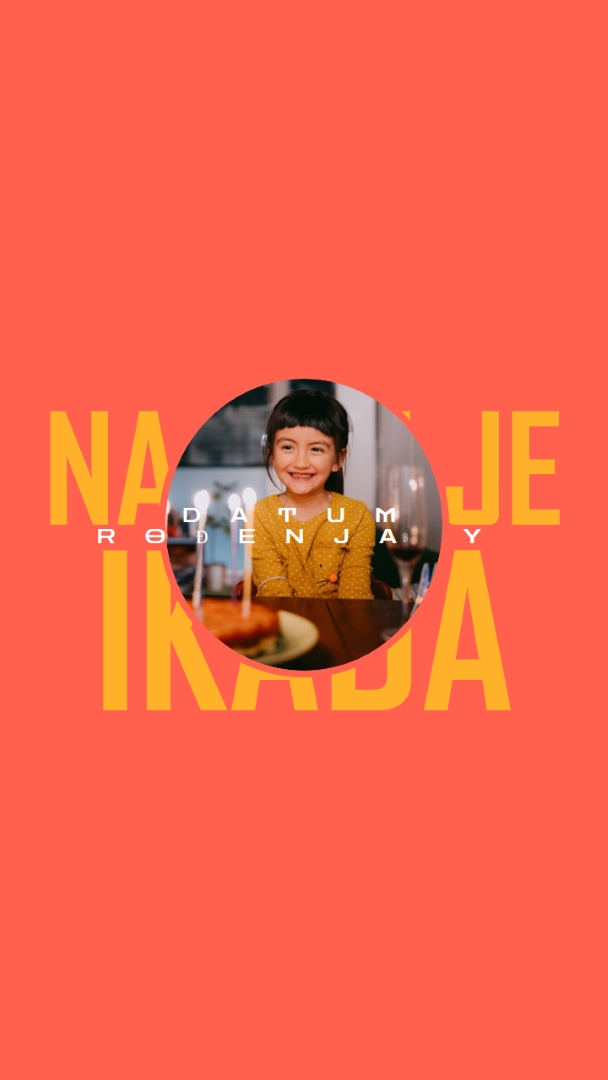 Najbolji rođendan do sada red bold,typographic,photo,bright,strong