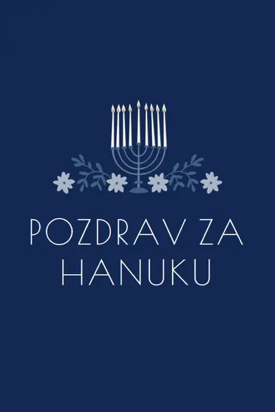 Čestitke za Hanuku blue modern-simple