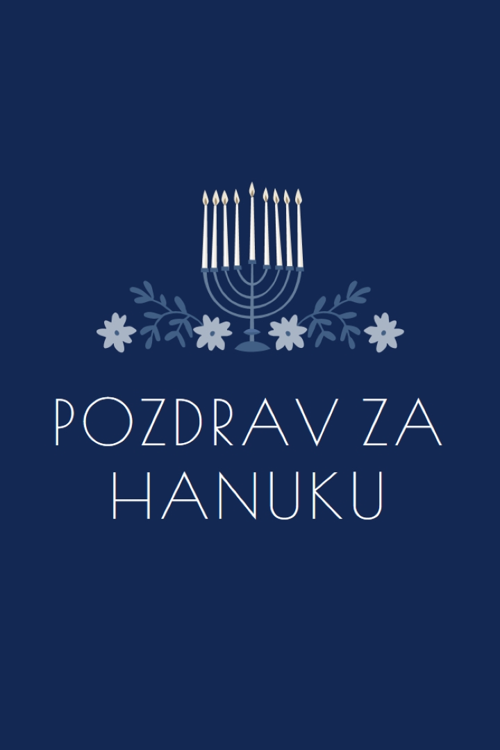 Čestitke za Hanuku blue modern-simple