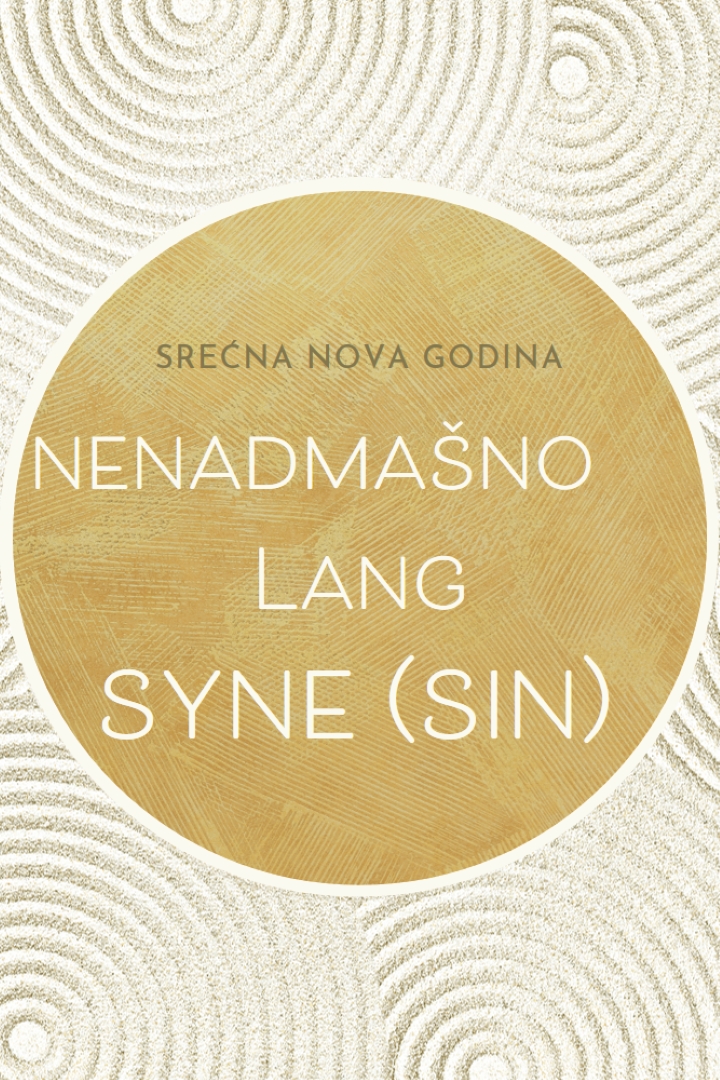 Srećna Nova godina (auld lang syne) white modern-simple