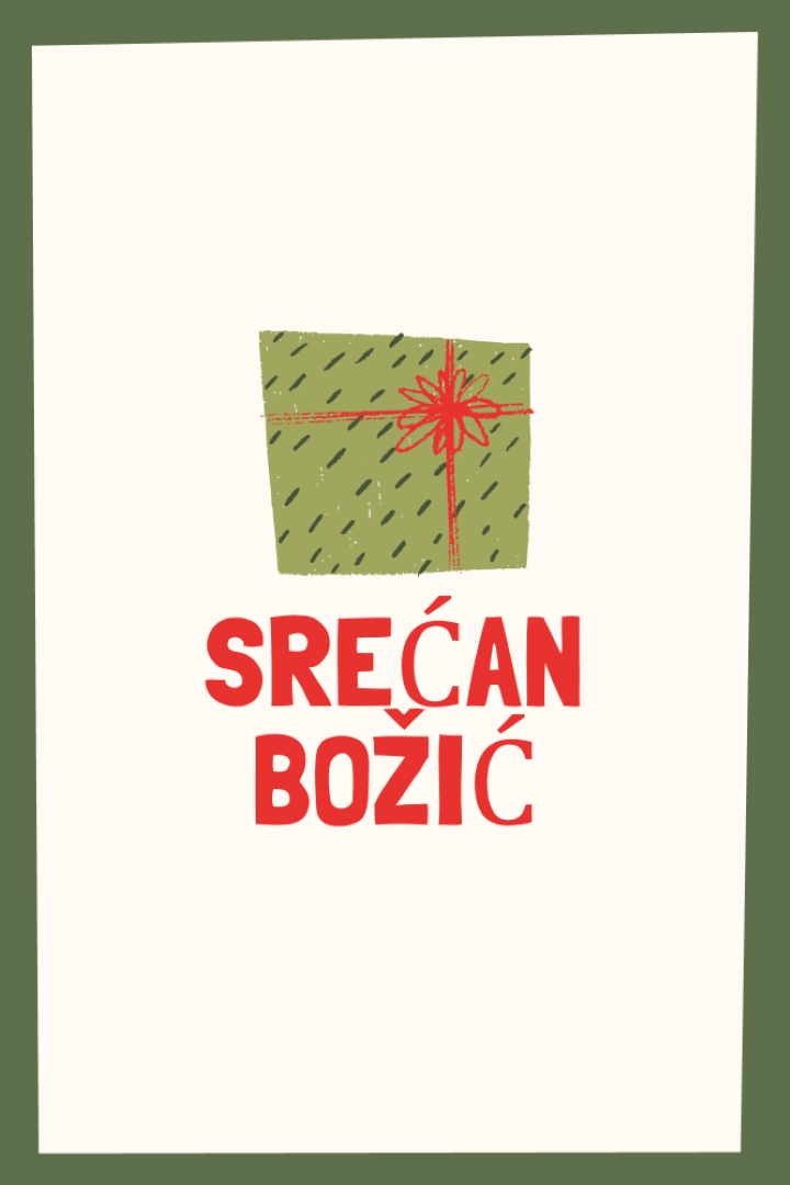 Srećan Božićni poklon white whimsical-color-block