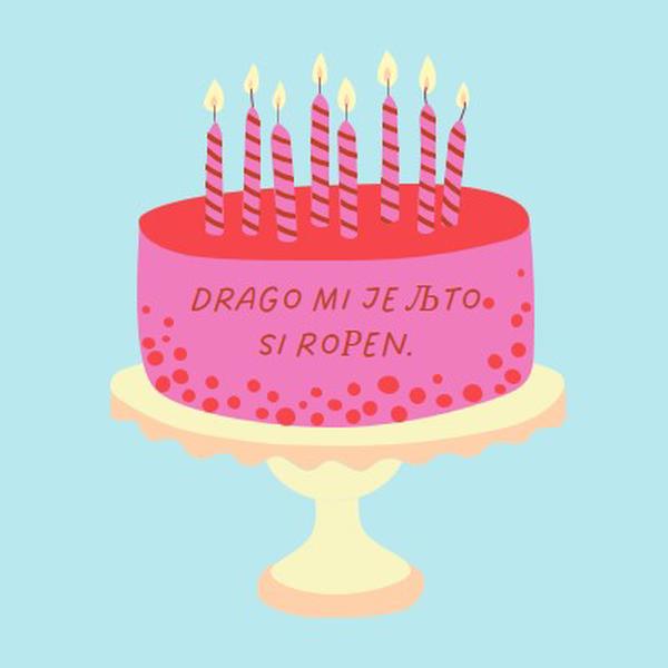 Drago mi je da si roрen. pink cute,3d,minimal