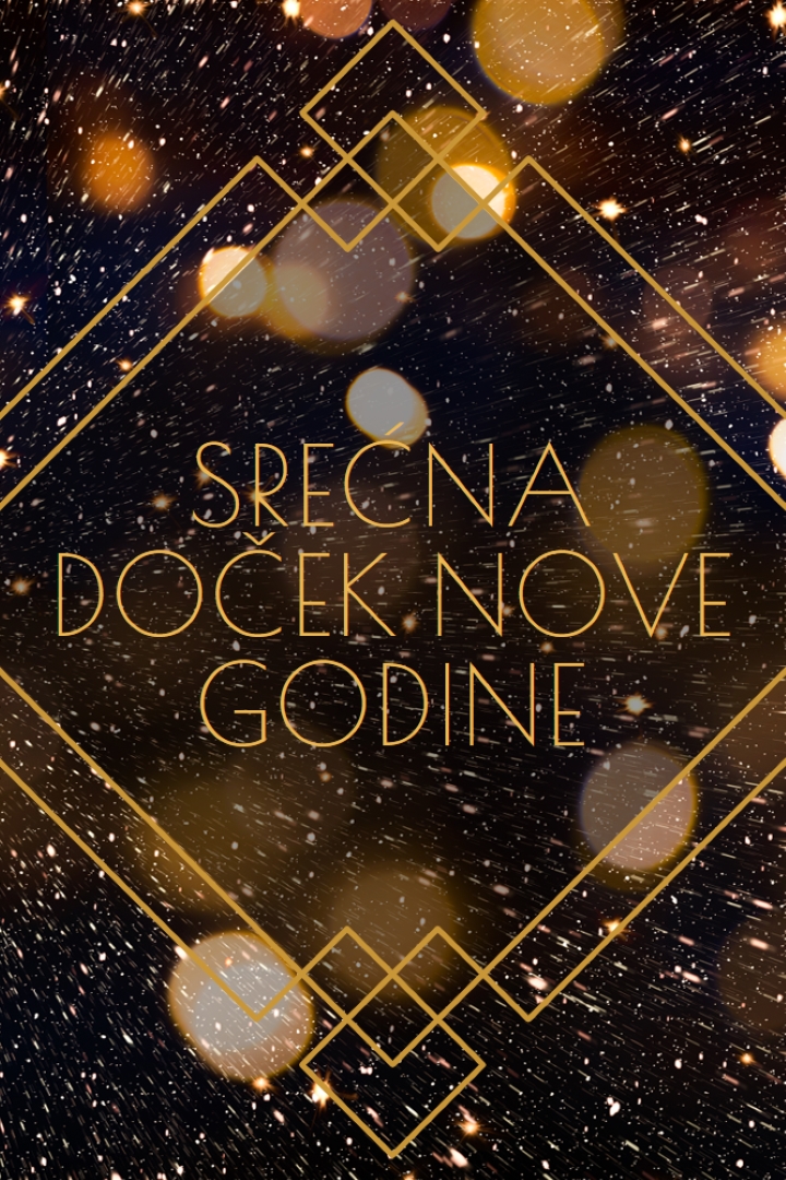 Srećna Novogodišnja noć black modern-geometric-&-linear