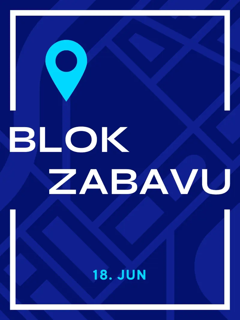 Poster sa objavom podebljanog događaja blue modern,simple,geometric,grids