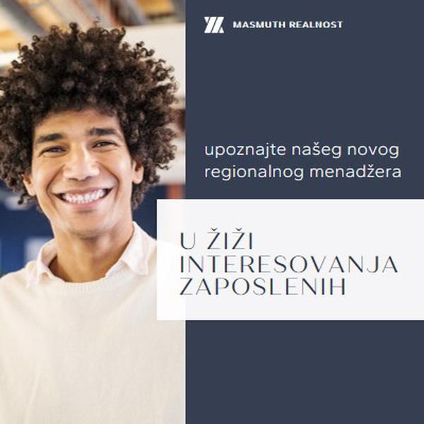 Novi regionalni menadžer u žiži interesovanja blue modern-simple