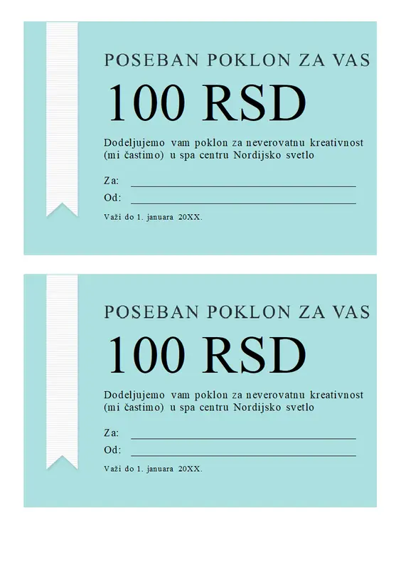 Poklon-čestitka sa trakom modern-simple