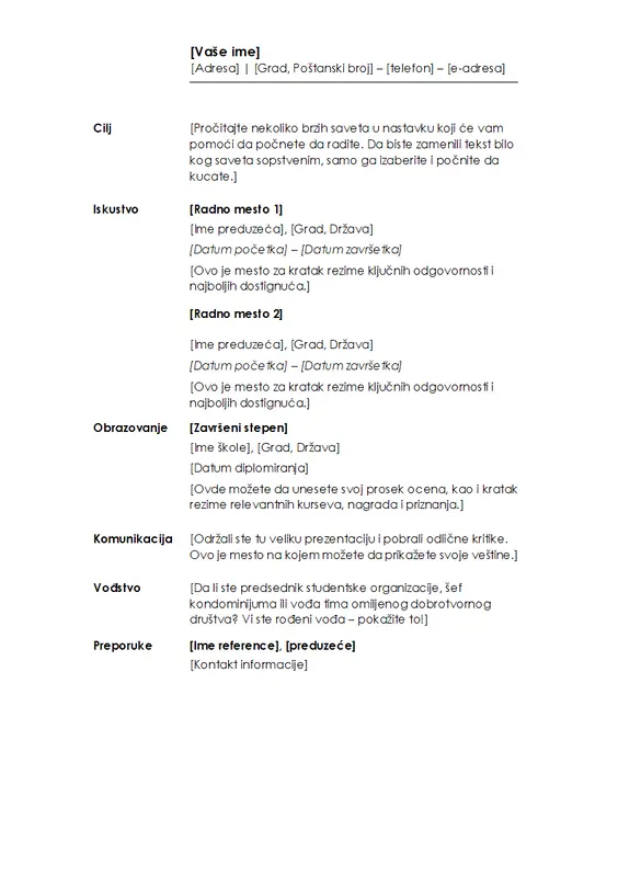 Hronološka biografija (minimalistički dizajn) modern simple
