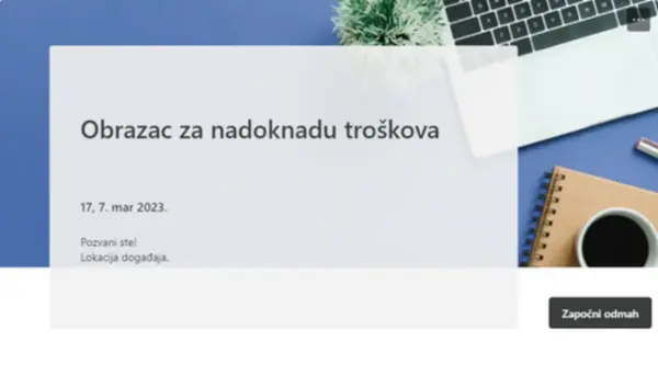 Obrazac za nadoknadu troškova blue modern simple