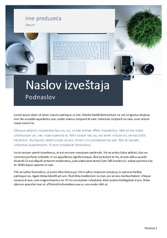 Izveštaj (Izvorna tema) modern simple